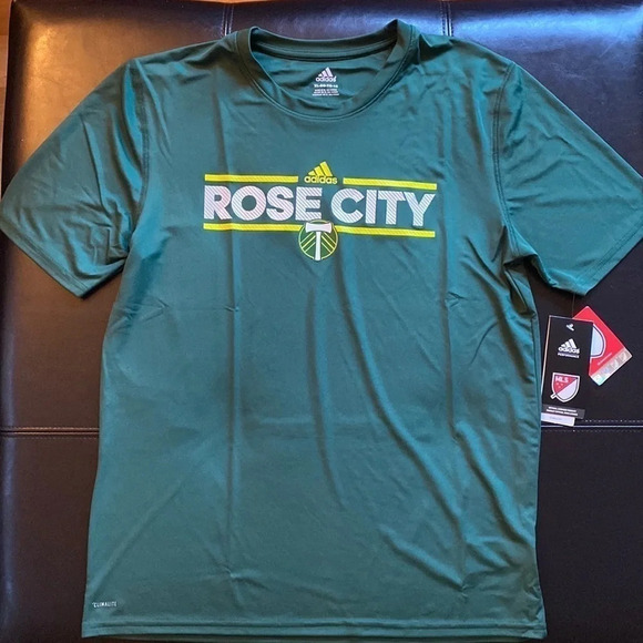 Adidas Portland Timbers Soccer Rose City Climalite Tee​​​​​​​​​​ - Picture 1 of 2